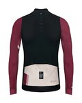 GOBIK Kolesarski dres z dolgimi rokavi zimski - PACER BLEND - slonovina/črna/bordo
