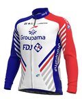 ALÉ Kolesarski dres z dolgimi rokavi zimski - GROUPAMA FDJ 20 WNT - rdeča/bela/modra