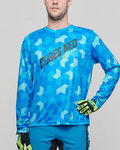 HAVEN Kolesarski dres z dolgimi rokavi poletni - CUBES NEO LONG MTB - modra