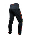 HAVEN Kolesarske dolge hlače brez naramnic - SINGLETRAIL LONG - rdeča/črna