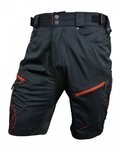 HAVEN Kolesarske kratke hlače brez naramnic - NAVAHO SLIMFIT - črna/rdeča