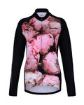 HOLOKOLO Kolesarski dres z dolgimi rokavi zimski - PEONY LADY WINTER - črna/rožnata