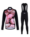 HOLOKOLO Kolesarski zimski set - PEONY LADY WINTER  - rožnata/črna