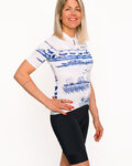 HOLOKOLO Kolesarski dres s kratkimi rokavi - EXPLORE ELITE LADY - modra/bela