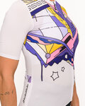 HOLOKOLO Kolesarski dres s kratkimi rokavi - FANTASY ELITE LADY - večbarvno/bela