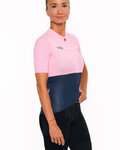 HOLOKOLO Kolesarski dres s kratkimi rokavi - VIBES LADY - modra/rožnata
