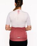 HOLOKOLO Kolesarski dres s kratkimi rokavi - VIBES LADY - rdeča/bela