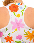 HOLOKOLO Kolesarski dres brez rokavov - FLORAL ELITE LADY - bela/večbarvno