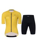 HOLOKOLO Kolesarski dres kratek rokav in kratke hlače - VICTORIOUS LADY - rumena/črna