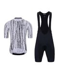 HOLOKOLO Kolesarski dres kratek rokav in kratke hlače - TYRES ELITE - črna/bela