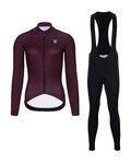 HOLOKOLO Kolesarski dolgi dres in hlače - STARLIGHT LADY W - vijolična/črna