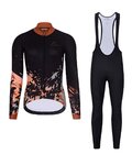 HOLOKOLO Kolesarski dolgi dres in hlače - CAMOUFLAGE LADY W - rjava/črna