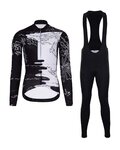HOLOKOLO Kolesarski dolgi dres in hlače - VENTURE LADY WINTER - črna/bela