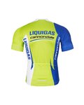BONAVELO Kolesarski dres kratek rokav in kratke hlače - LIQUIGAS CANNONDALE - črna/modra/zelena