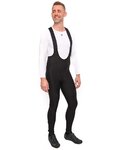 HOLOKOLO Kolesarske dolge hlače z naramnicami - ELITE WINTER - črna