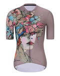 RIVANELLE Kolesarski dres kratek rokav in kratke hlače - MADAM FLOWER - zelena/večbarvno