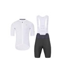HOLOKOLO Kolesarski dres kratek rokav in kratke hlače - VICTORIOUS - bela/črna