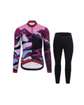 RIVANELLE Kolesarska  zimska jakna in hlače - SUNSET WINTER - večbarvno/rožnata/črna