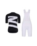 RIVANELLE Kolesarski dres kratek rokav in kratke hlače - MISSVELOAIRE - črna/bela