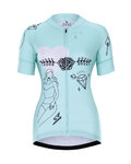 HOLOKOLO Kolesarski dres kratek rokav in kratke hlače - RAZZLE DAZZLE LADY - večbarvno/svetlo modra