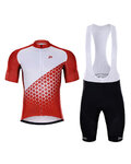 HOLOKOLO Kolesarski dres kratek rokav in kratke hlače - DUSK - rdeča/črna/bela