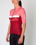 HOLOKOLO Kolesarski dres s kratkimi rokavi - SPORTY LADY - rožnata/bordo