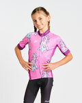 HOLOKOLO Kolesarski dres s kratkimi rokavi - UNICORNS KIDS - rožnata/večbarvno