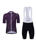 HOLOKOLO Kolesarski dres kratek rokav in kratke hlače - SPARKLE - vijolična/črna