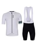 HOLOKOLO Kolesarski dres kratek rokav in kratke hlače - HONEST ELITE - bela/črna