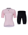 HOLOKOLO Kolesarski dres kratek rokav in kratke hlače - TENDER ELITE LADY - rožnata/črna