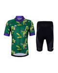 HOLOKOLO Kolesarski dres kratek rokav in kratke hlače - DINOSAURS KIDS - zelena/črna