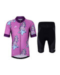 HOLOKOLO Kolesarski dres kratek rokav in kratke hlače - UNICORNS KIDS - rožnata/črna