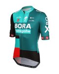 LE COL Kolesarski dres s kratkimi rokavi - BORA HANSGROHE 2022 - črna/rdeča/zelena