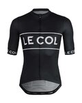 LE COL Kolesarski dres s kratkimi rokavi - SPORT LOGO - črna/bela