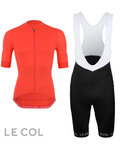 LE COL Kolesarski dres kratek rokav in kratke hlače - PRO ECO - oranžna/črna