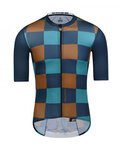 MONTON Kolesarski dres s kratkimi rokavi - CHECK - zelena/modra
