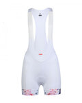 MONTON Kolesarske kratke hlače z naramnicami - INKFLOWER LADY - bela
