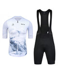 MONTON Kolesarski dres kratek rokav in kratke hlače - ICEBERG - bela/črna