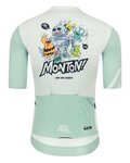 MONTON Kolesarski dres s kratkimi rokavi - FUNNYBUGS - svetlo modra/bela