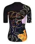 MONTON Kolesarski dres s kratkimi rokavi - JUNGLELEAF LADY - črna/večbarvno