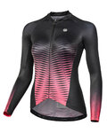 MONTON Kolesarski dres z dolgimi rokavi poletni - SPIRIT LADY SUMMER - črna/rdeča