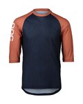 POC Kolesarski dres s kratkimi rokavi - MTB PURE 3/4 - modra/oranžna