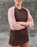 POC Kolesarski dres s kratkimi rokavi - MTB PURE 3/4 LADY - rjava/rožnata