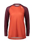 POC Kolesarski dres z dolgimi rokavi poletni - MTB PURE LADY - bordo/oranžna
