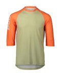 POC Kolesarski dres s kratkimi rokavi - MTB PURE 3/4 - zelena/oranžna