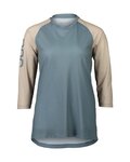 POC Kolesarski dres s kratkimi rokavi - MTB PURE 3/4 LADY - svetlo modra/bež