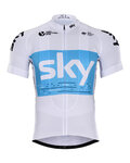 BONAVELO Kolesarski dres s kratkimi rokavi - SKY 2018 - svetlo modra/bela