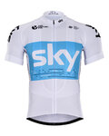 Kolesarski dres s kratkimi rokavi - SKY 2018 KIDS - svetlo modra/bela