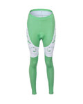 Kolesarske dolge hlače brez naramnic - CYCLINGBOX LADY SMR - bela/zelena