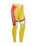 Kolesarske dolge hlače brez naramnic - CYCLINGBOX 2014 SMR - rdeča/rumena